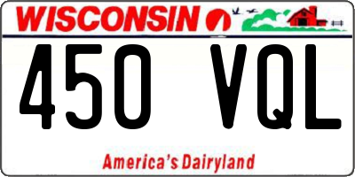 WI license plate 450VQL