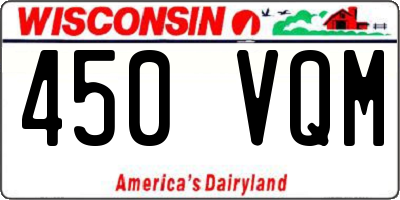 WI license plate 450VQM