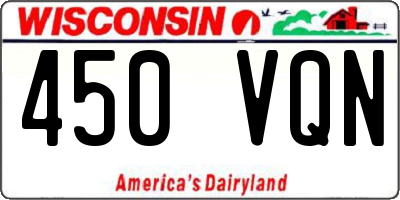 WI license plate 450VQN