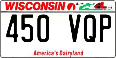 WI license plate 450VQP