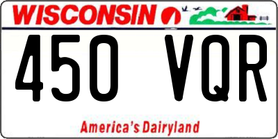 WI license plate 450VQR