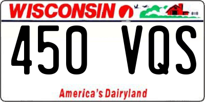 WI license plate 450VQS