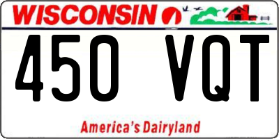 WI license plate 450VQT