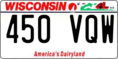 WI license plate 450VQW