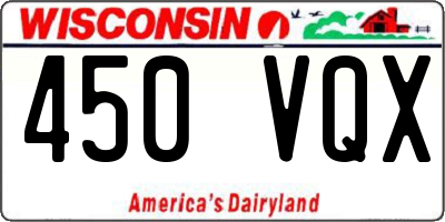 WI license plate 450VQX
