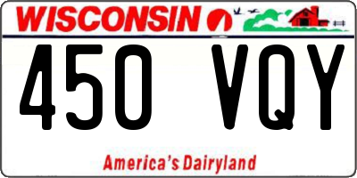 WI license plate 450VQY