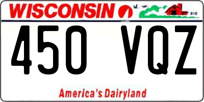 WI license plate 450VQZ