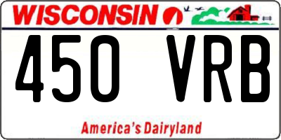 WI license plate 450VRB