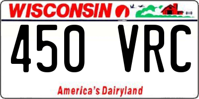 WI license plate 450VRC