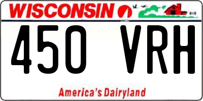 WI license plate 450VRH
