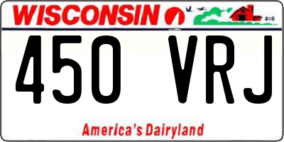 WI license plate 450VRJ