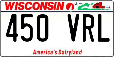 WI license plate 450VRL