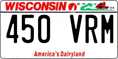 WI license plate 450VRM