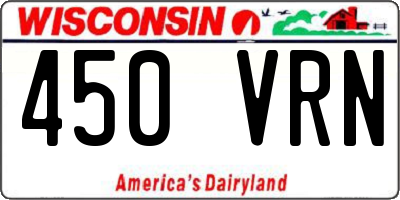 WI license plate 450VRN