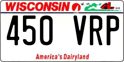 WI license plate 450VRP