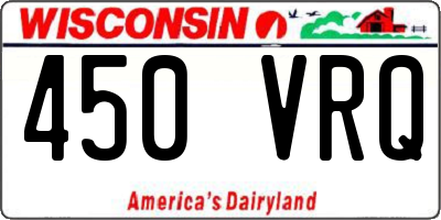 WI license plate 450VRQ