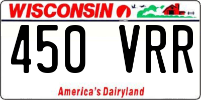 WI license plate 450VRR