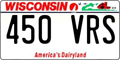 WI license plate 450VRS