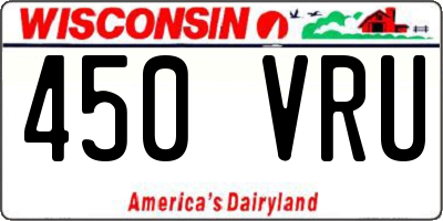 WI license plate 450VRU