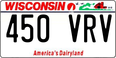 WI license plate 450VRV