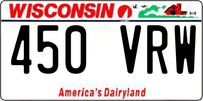 WI license plate 450VRW