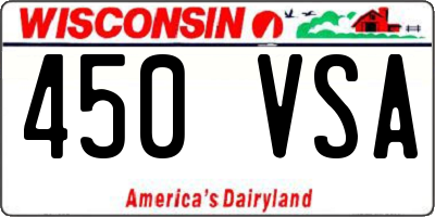WI license plate 450VSA