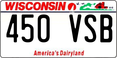 WI license plate 450VSB