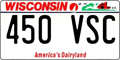 WI license plate 450VSC
