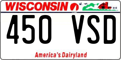 WI license plate 450VSD