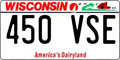 WI license plate 450VSE