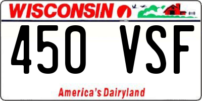 WI license plate 450VSF