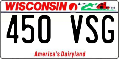 WI license plate 450VSG
