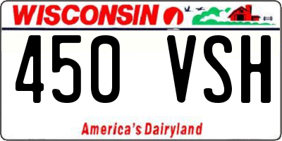 WI license plate 450VSH