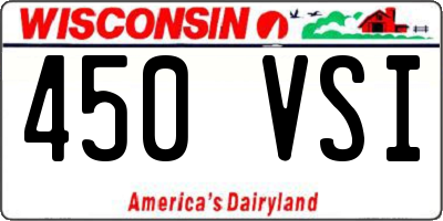 WI license plate 450VSI