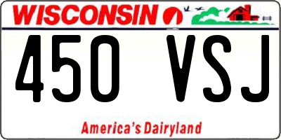 WI license plate 450VSJ