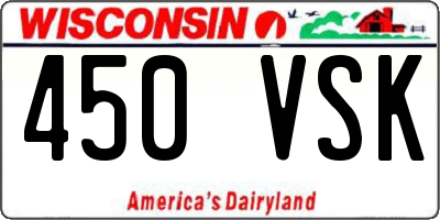 WI license plate 450VSK