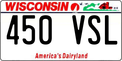 WI license plate 450VSL