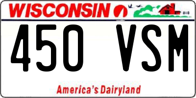 WI license plate 450VSM