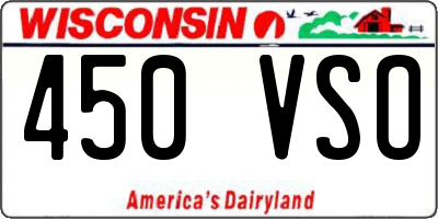 WI license plate 450VSO