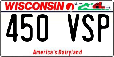 WI license plate 450VSP