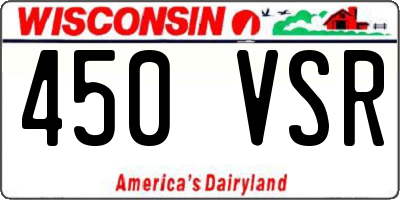 WI license plate 450VSR