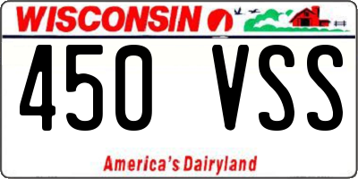WI license plate 450VSS