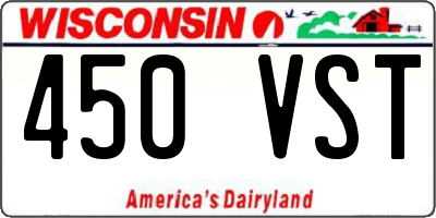 WI license plate 450VST