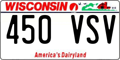 WI license plate 450VSV