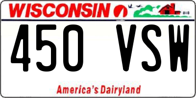 WI license plate 450VSW