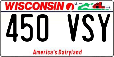 WI license plate 450VSY
