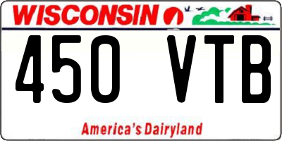 WI license plate 450VTB
