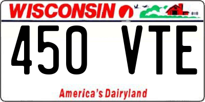 WI license plate 450VTE