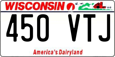 WI license plate 450VTJ
