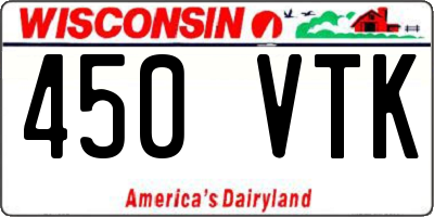WI license plate 450VTK